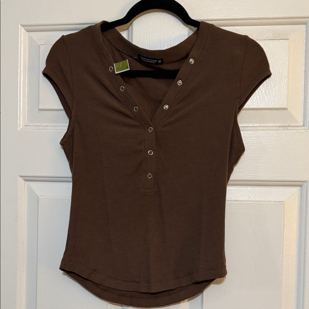 Forever 21 Brown Short Sleeve Top